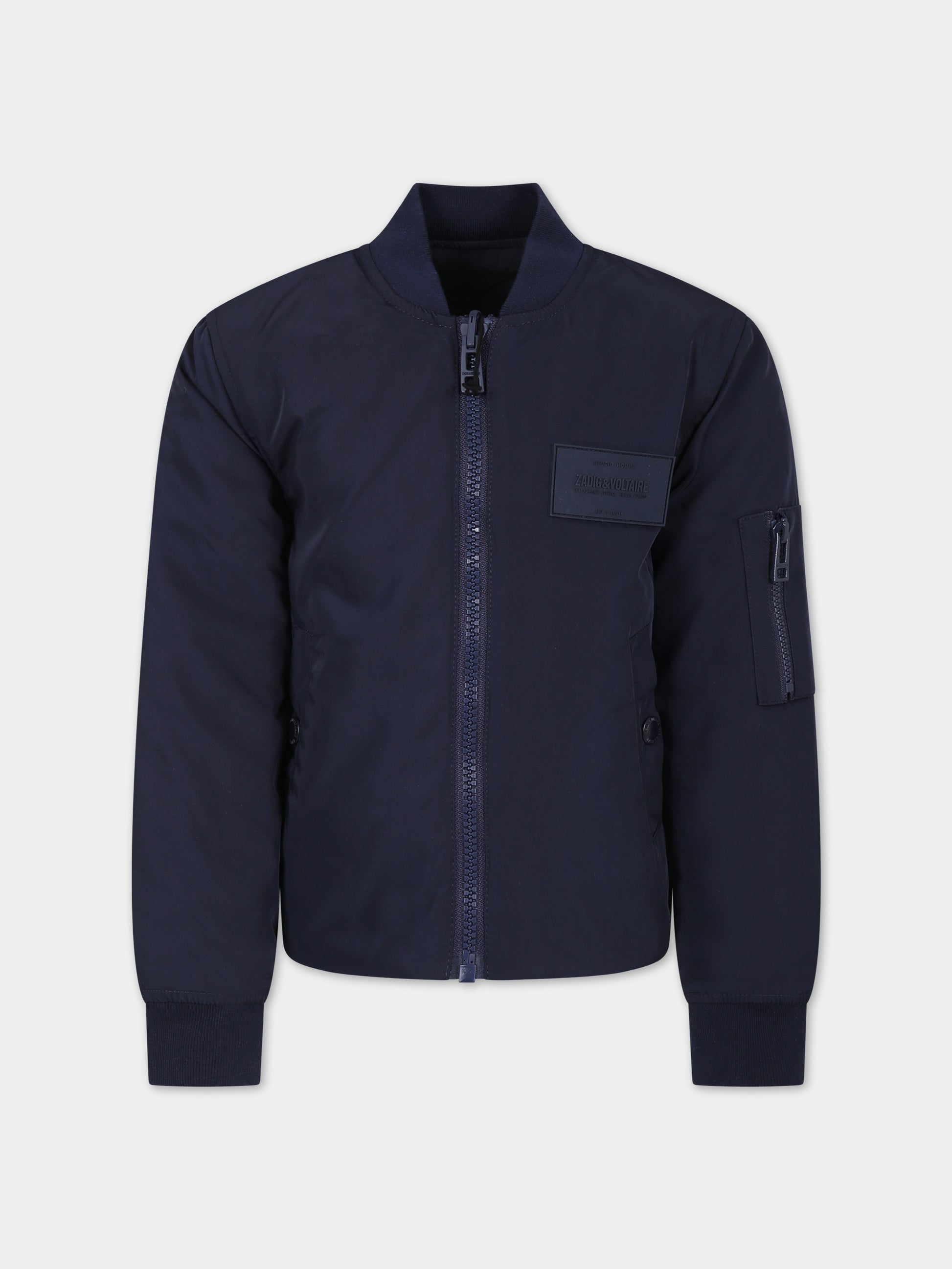 Bomber blu reversibile per bambino,Zadig & Voltaire Kids,X26076 84E