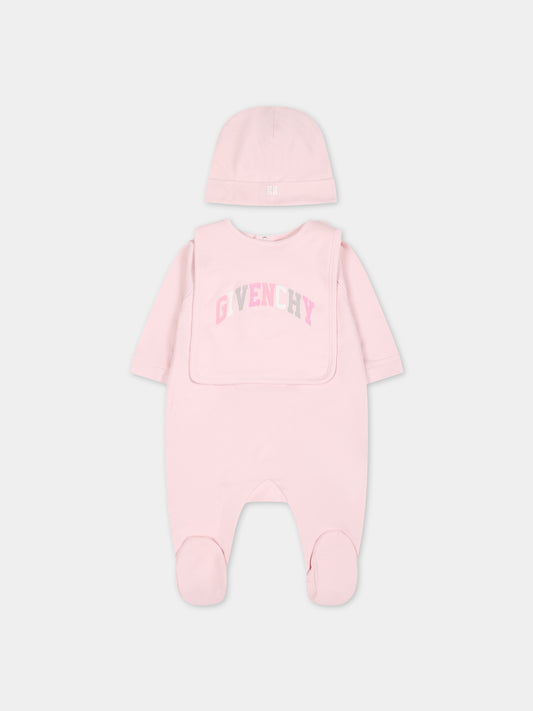 Set rosa per neonata con logo,Givenchy Kids,H98181 44Z
