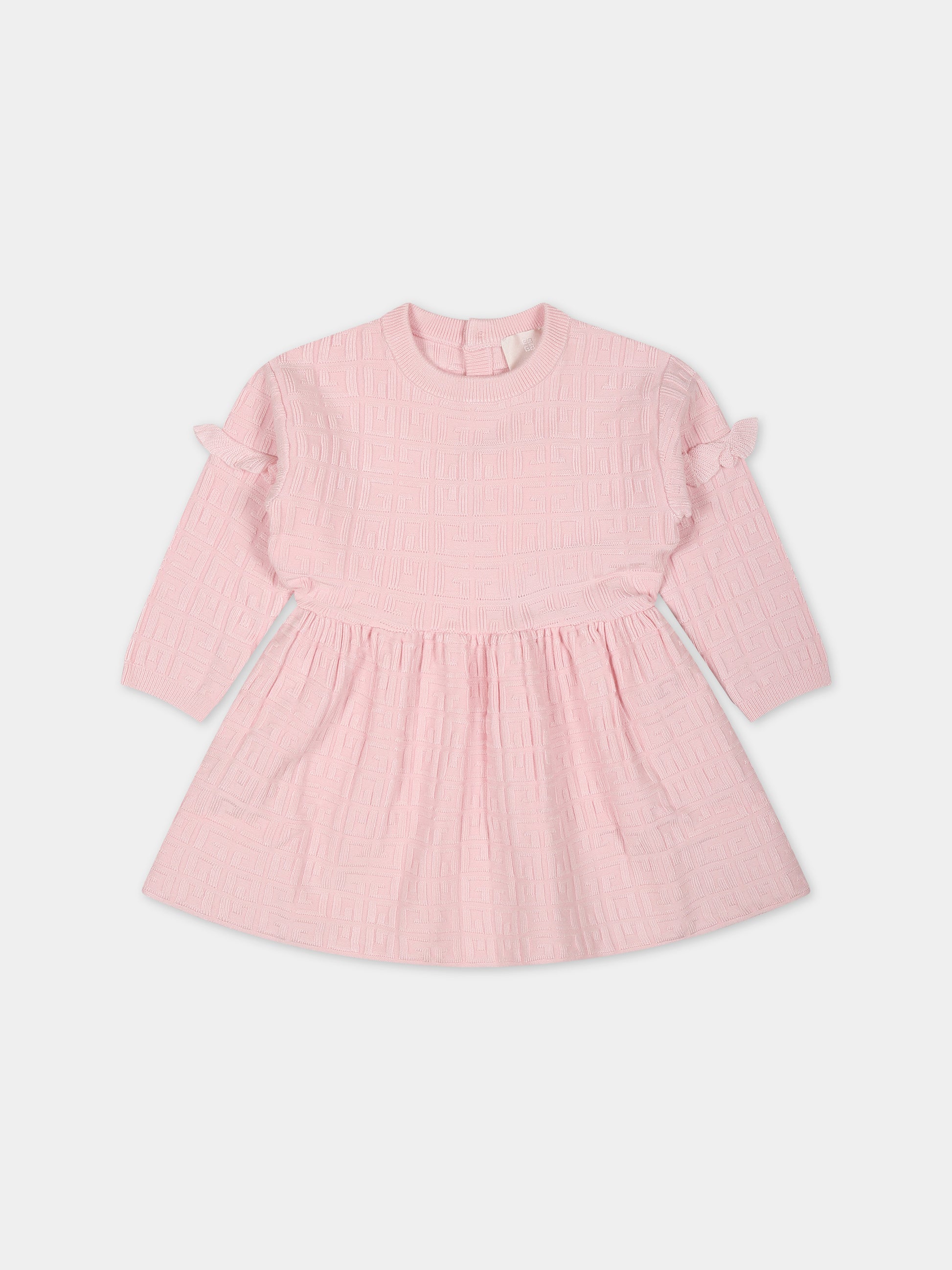 Vestito rosa per neonata con monogramma,Givenchy Kids,H02109 44Z