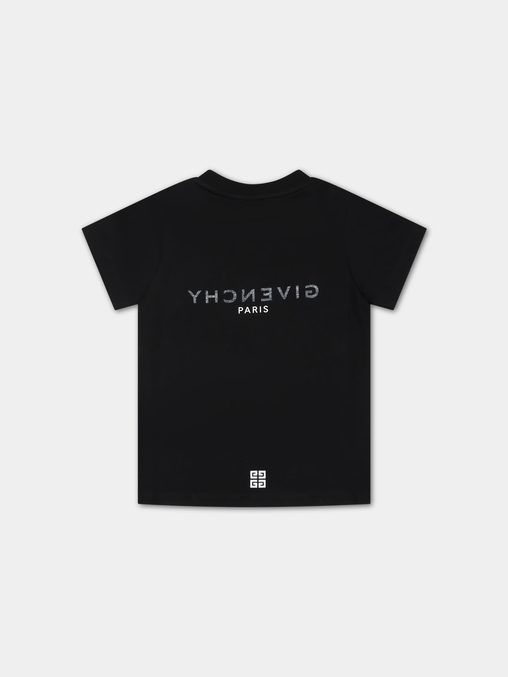 T-shirt nera per neonati con logo,Givenchy Kids,H05268 09B