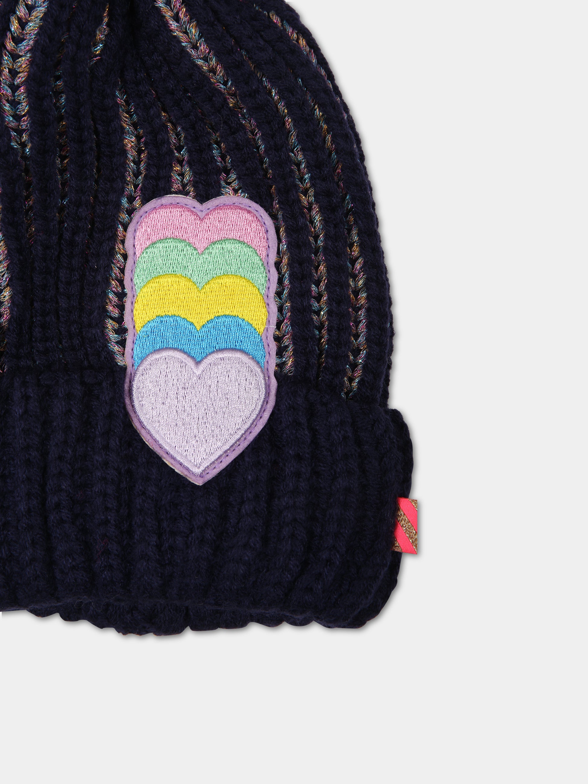 Berretto blu per bambina con cuori,Billieblush,U11142 85T