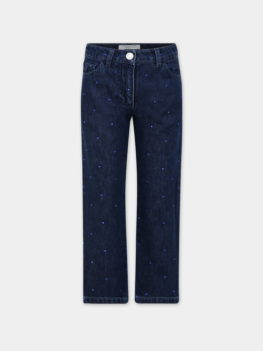 Jeans blu per bambina con strass,Philosophy,PFPA002 0 DF011 4000
