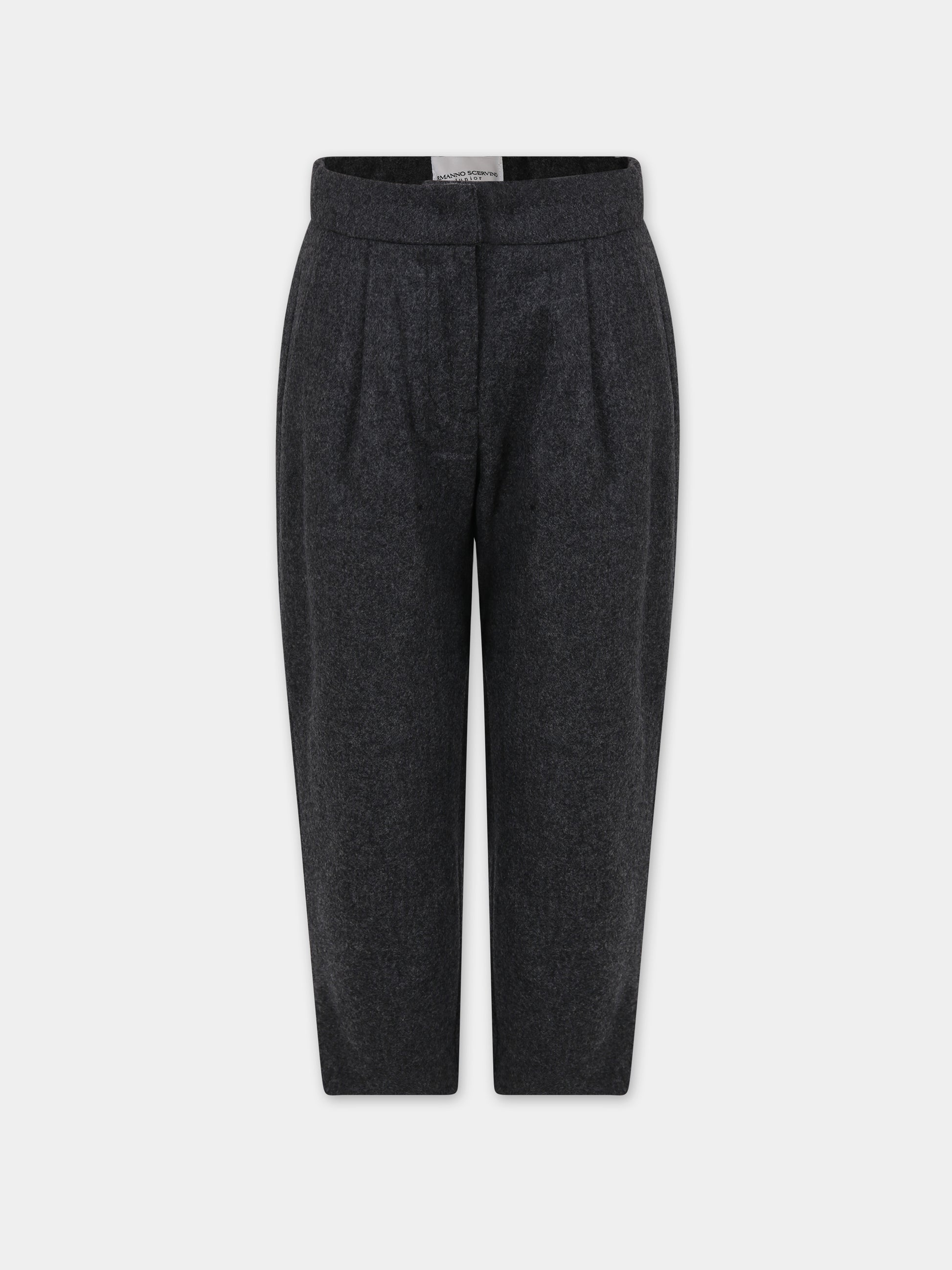 Pantaloni grigi per bambina con logo,Ermanno Scervino Junior,SFPA010 0 ML191 5026