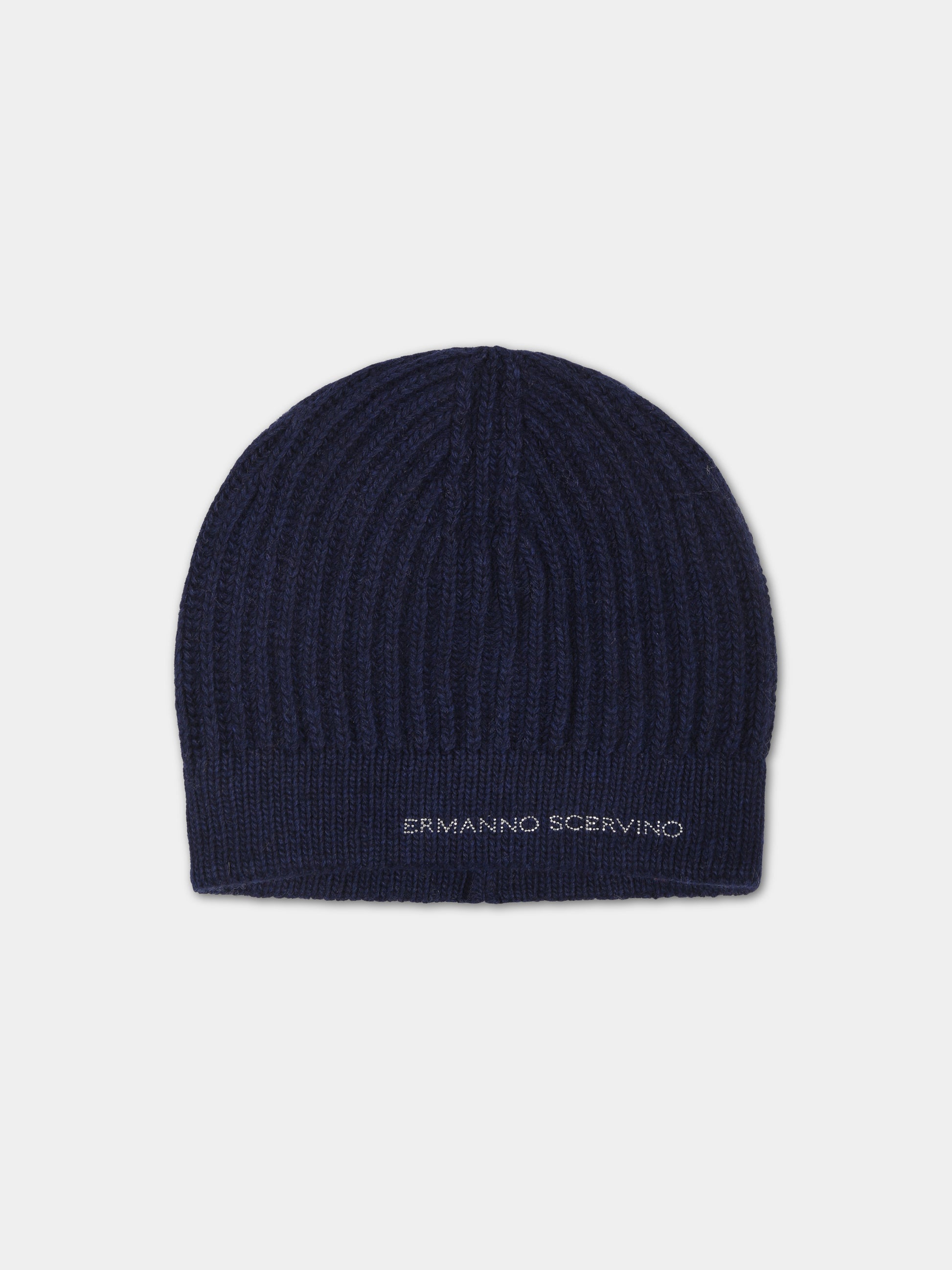 Berretto blu per bambina con logo,Ermanno Scervino Junior,SFCP001 C FL194 4081