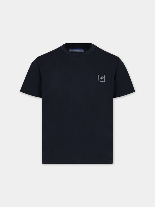 T-shirt blu per bambino con logo,Jacob Cohen,HMTS005 1 JF054 4291