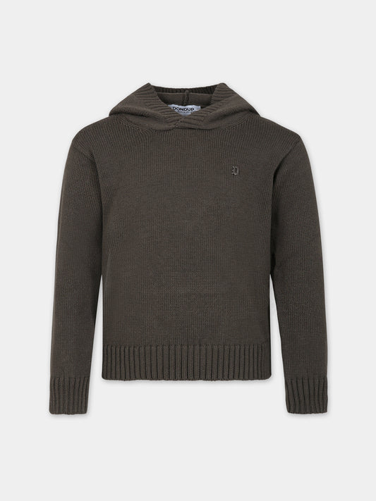 Maglione verde per bambino con logo,Dondup Kids,DMMA005 C FL011 1005