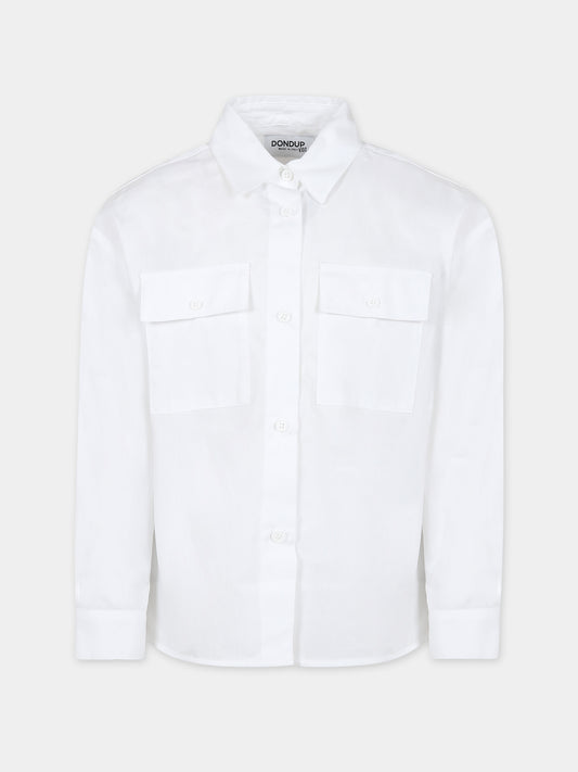 Camicia bianca per bambina,Dondup Kids,DFCA007 0 CA275 B000