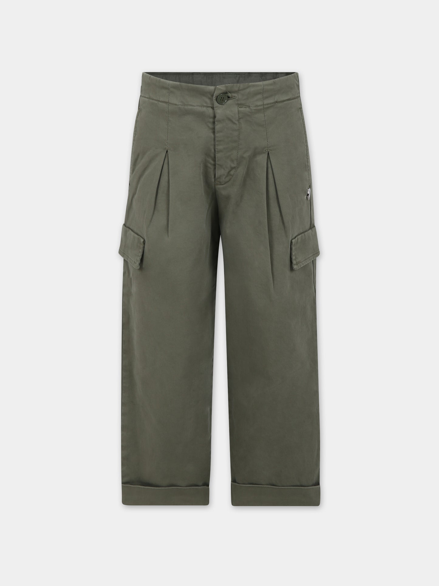 Pantaloni verdi per bambina con logo,Dondup Kids,DFPA007 0 CE246 1005