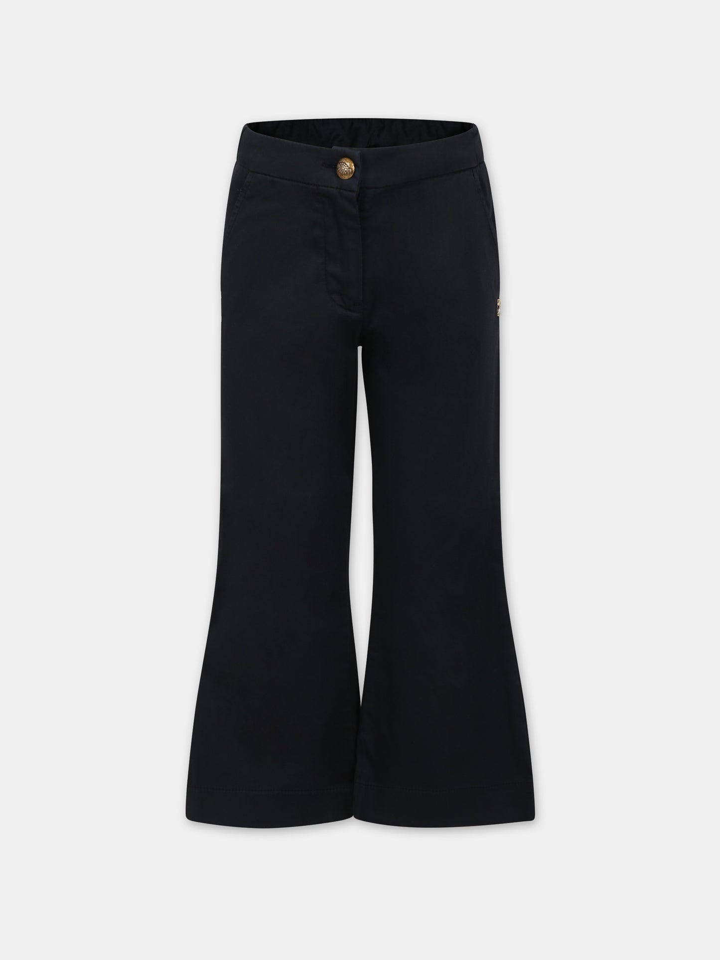 Pantaloni neri per bambina con logo,Dondup Kids,DFPA002 0 RA101 5011