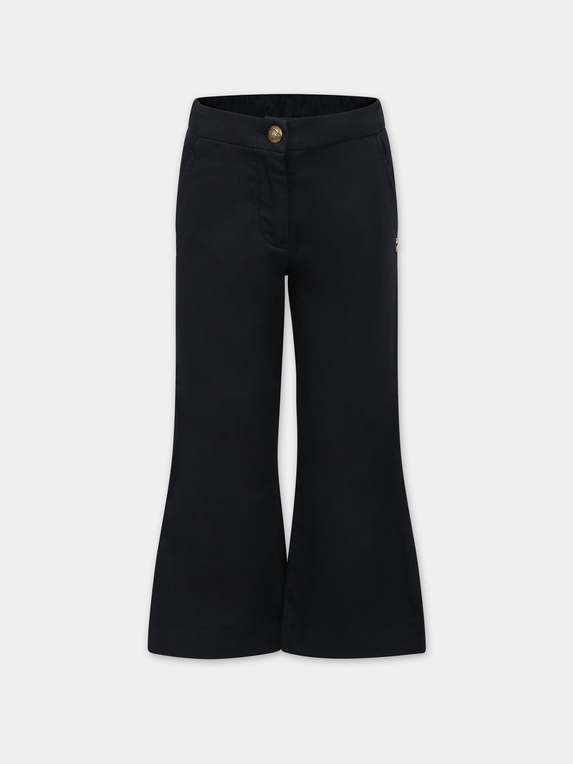 Pantaloni neri per bambina con logo,Dondup Kids,DFPA002 0 RA101 5011