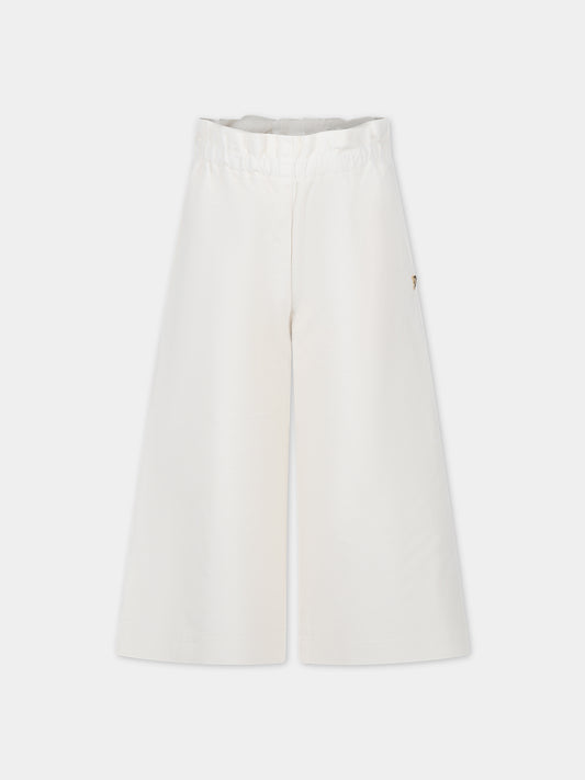 Pantaloni casual bianchi per bambina,Dondup Kids,DFPA005 0 CE247 0009