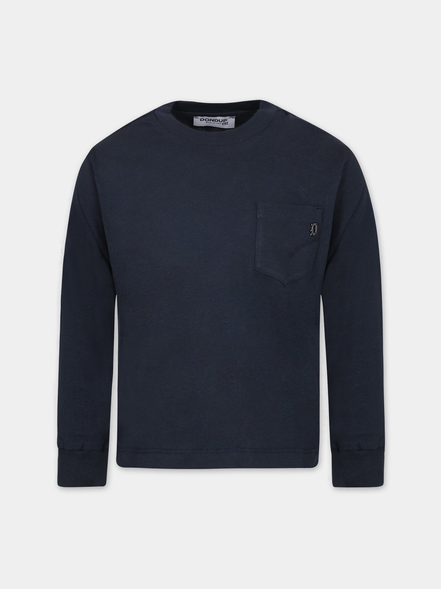 T-shirt blu per bambino con logo,Dondup Kids,DMTS001 C JF065 5011
