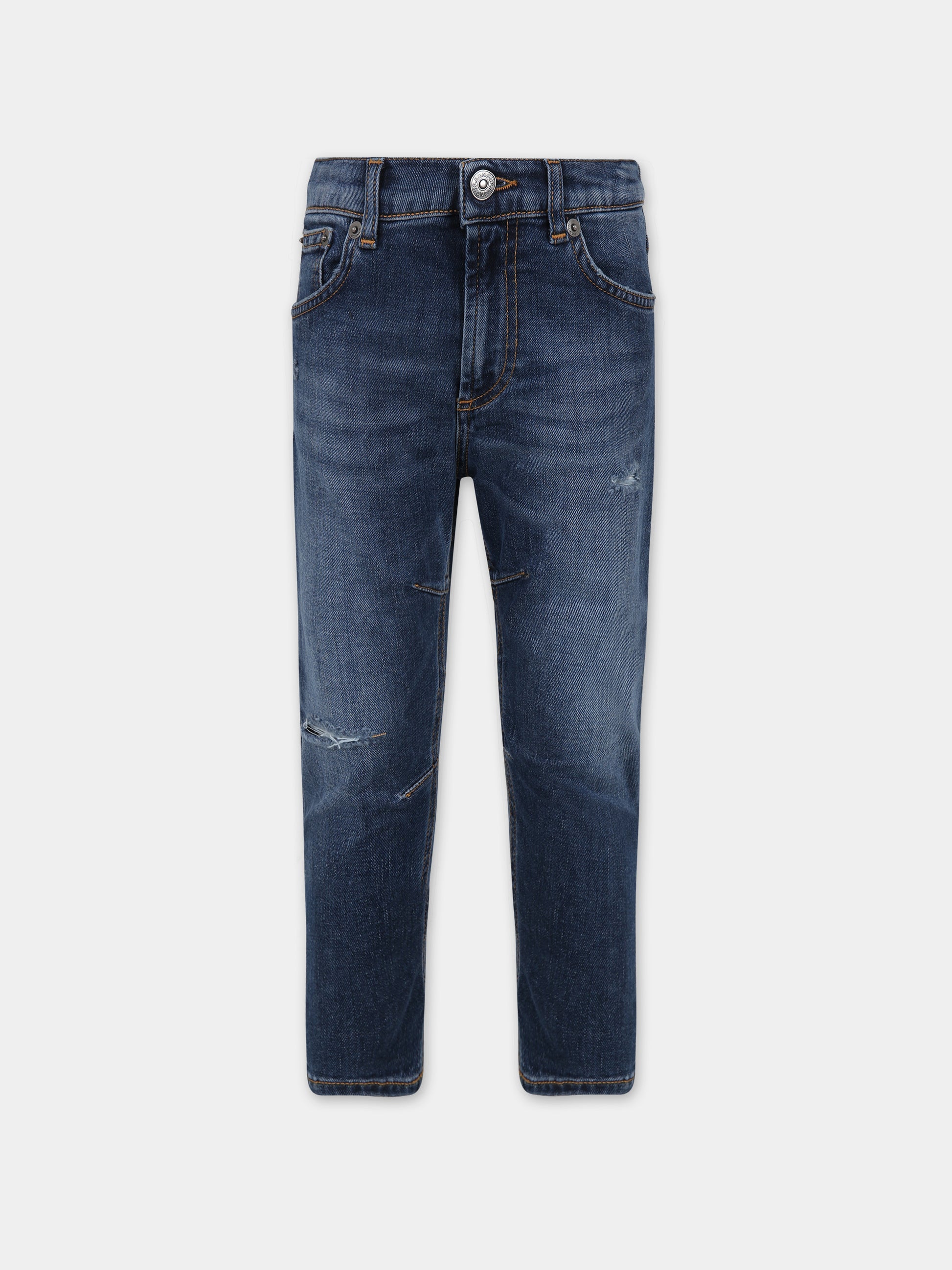Jeans blu per bambino con logo,Dondup Kids,DMPA033 C DS039 0009