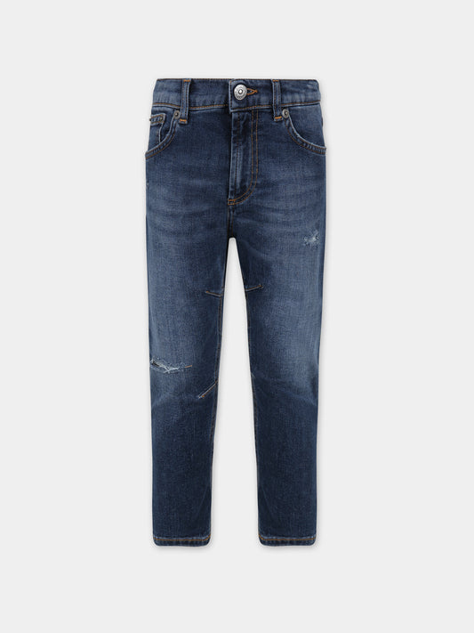 Jeans blu per bambino con logo,Dondup Kids,DMPA033 C DS039 0009