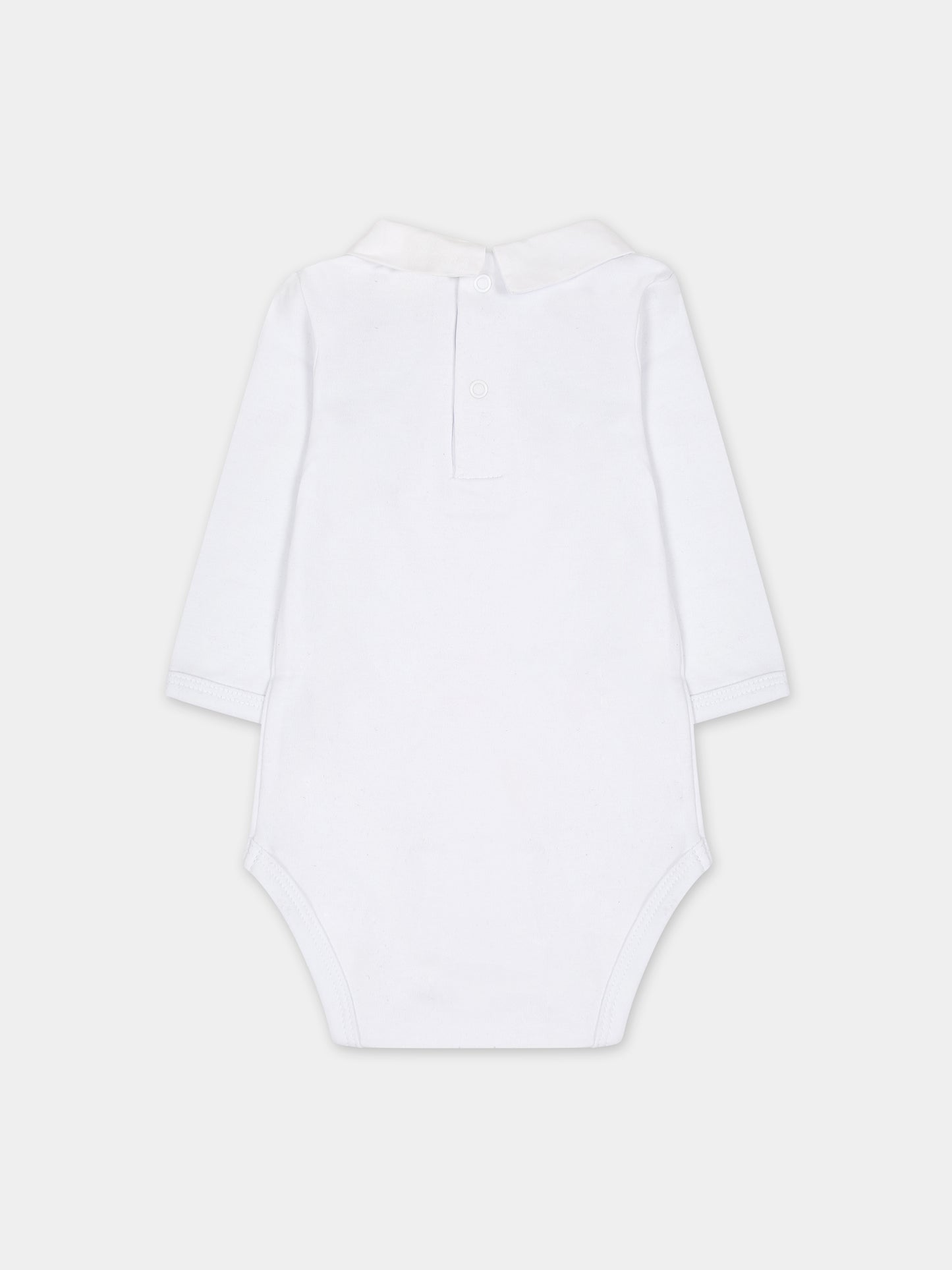 Body bianco per neonati con ricamo,Carrement Beau,Y97287 10P