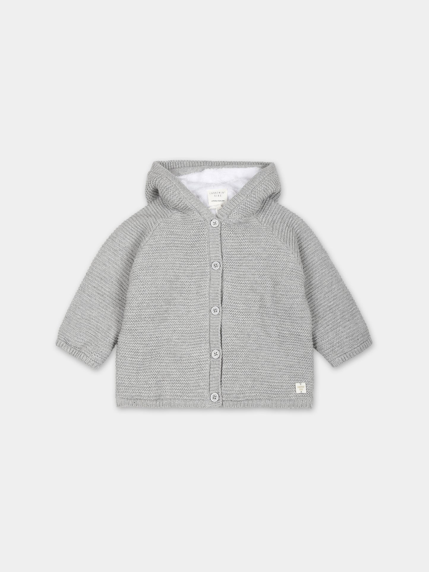 Cardigan grigio con cappuccio per neonato,Carrement Beau,Y96078 A06