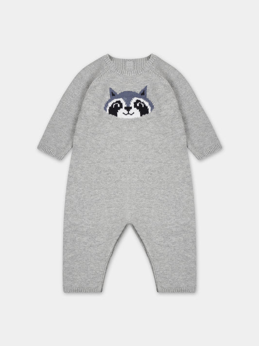 Tuitina grigia con procione per neonato,Carrement Beau,Y94301 A06