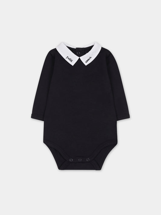 Body blu per neonato con ricamo,Carrement Beau,Y97287 847