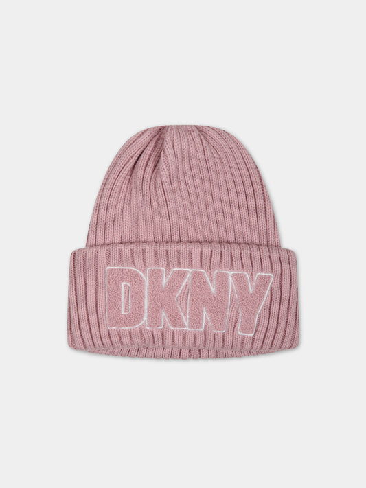 Berretto rosa per bambina con logo,Dkny,D51000 902