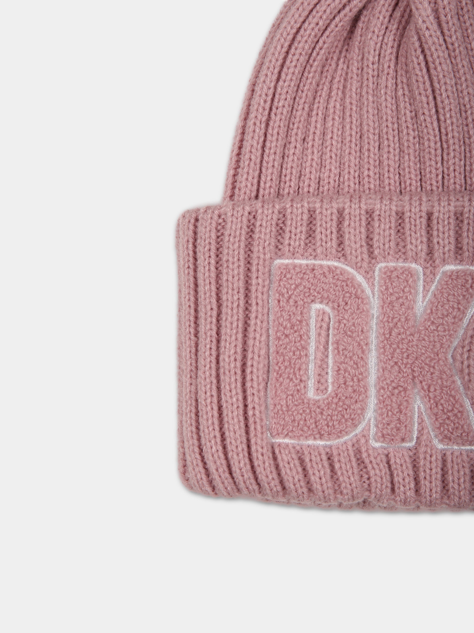 Berretto rosa per bambina con logo,Dkny,D51000 902