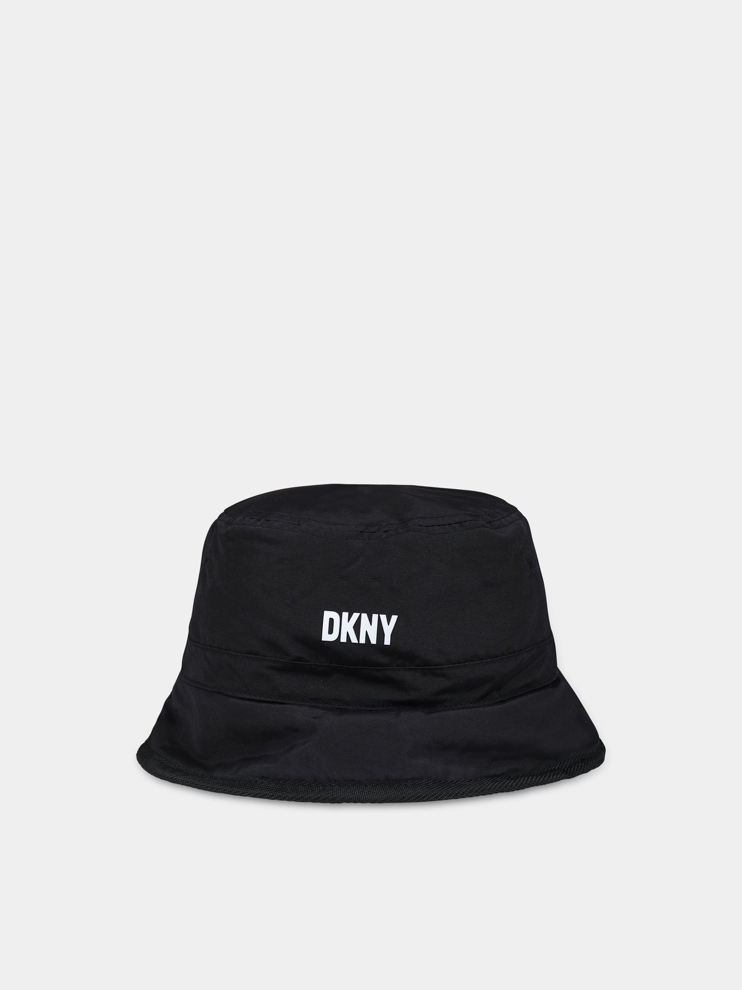 Cloche nera reversibile per bambini con logo,Dkny,D31313 09B