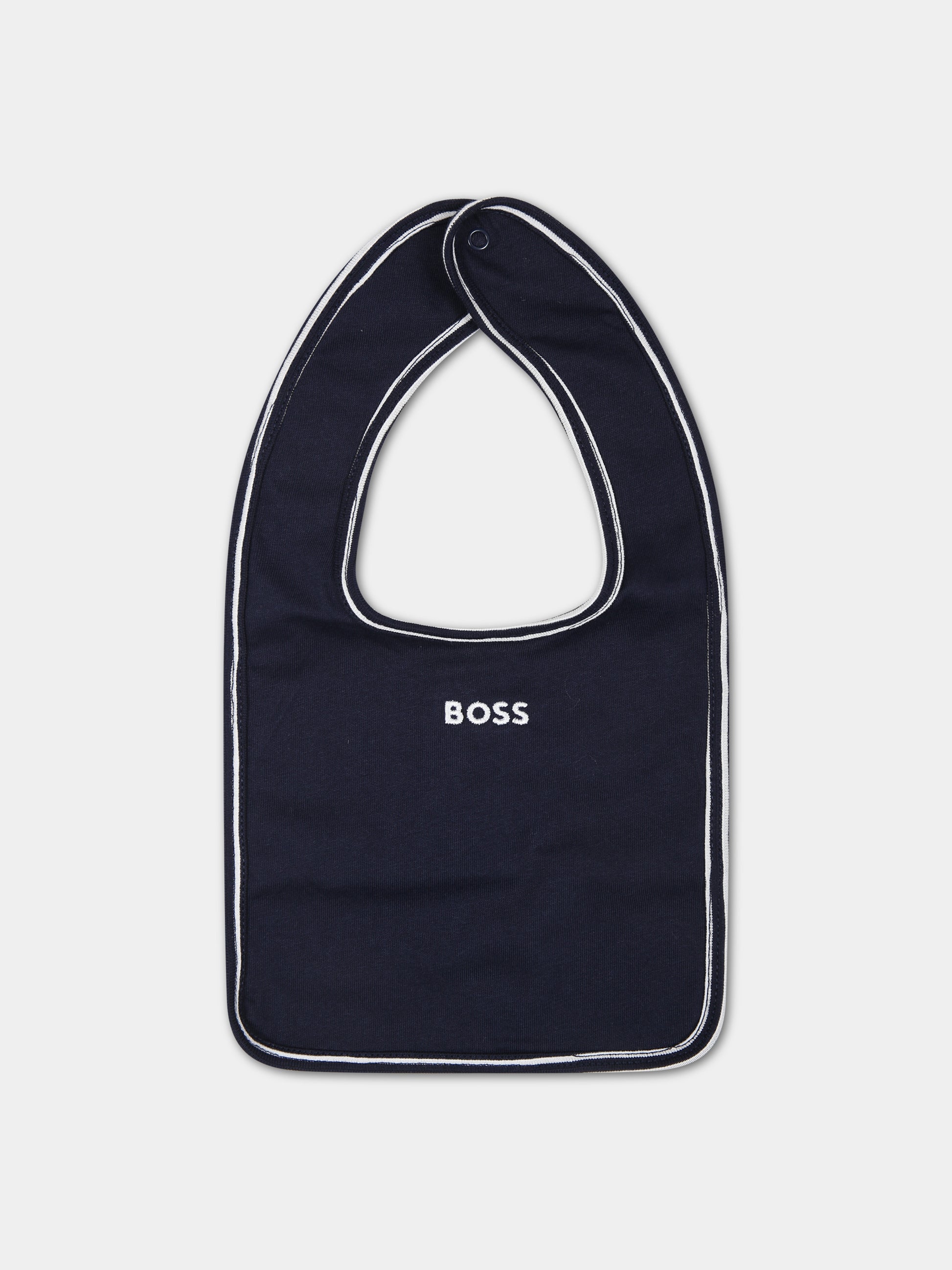 Set tutina e bavaglio blu per neonato con logo,Boss,J98435 849