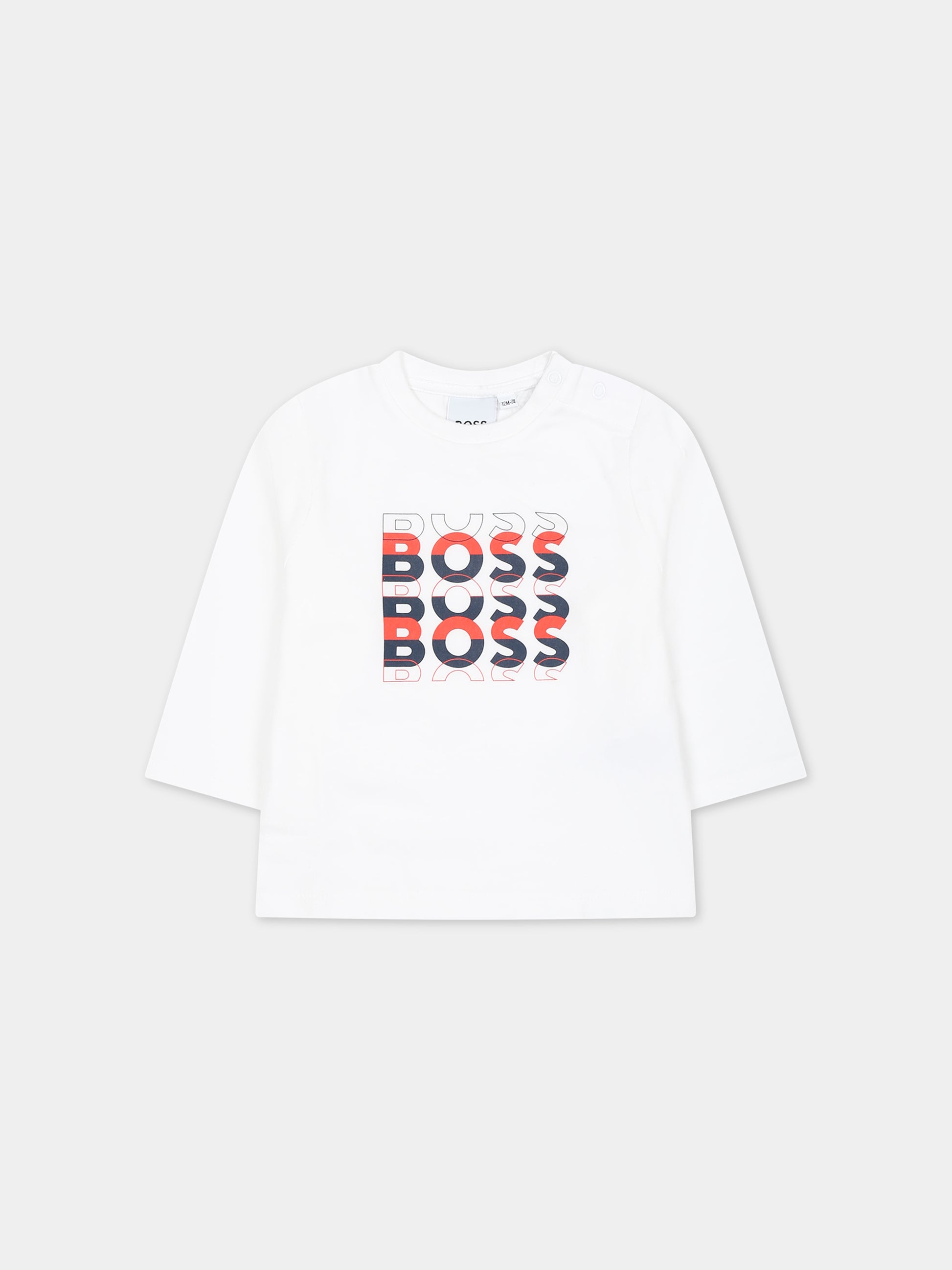 T-shirt bianca per neonato,Boss,J95362 10P