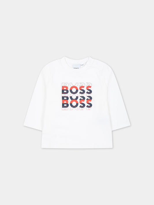 T-shirt bianca per neonato,Boss,J95362 10P