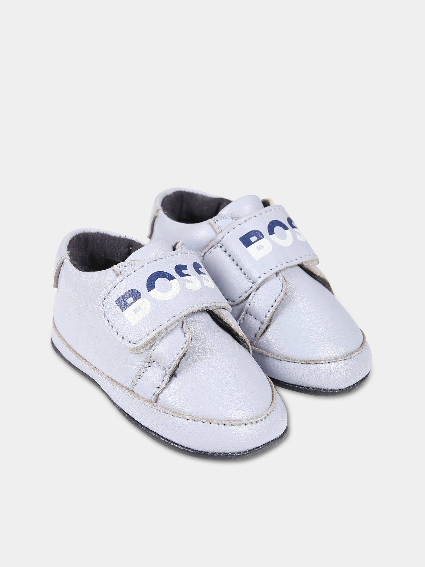 Sneakers basse da culla celesti per neonato,Boss,J99128 771