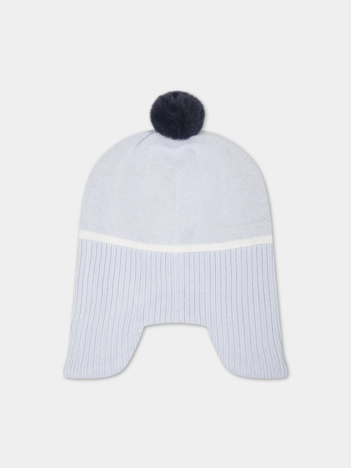 Berretto celeste per neonato con pon-pon,Boss,J91149 771