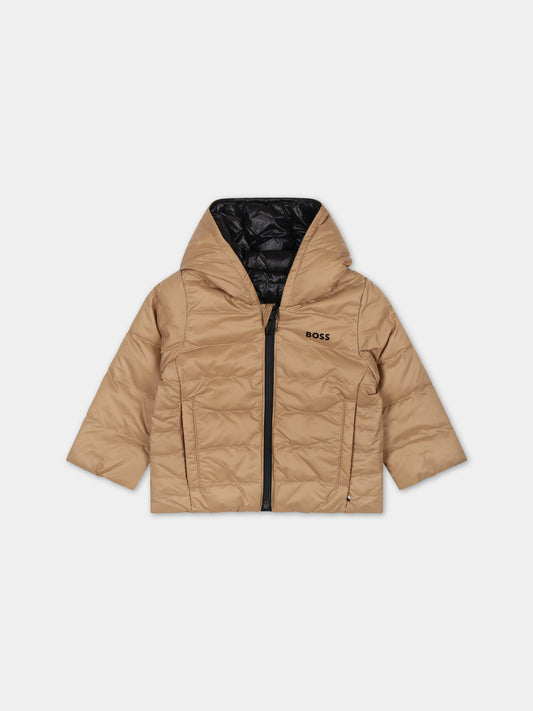 Piumino beige reversibile per neonato,Boss,J06273 269
