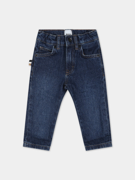 Jeans denim per neonato con logo,Boss,J04487 Z07