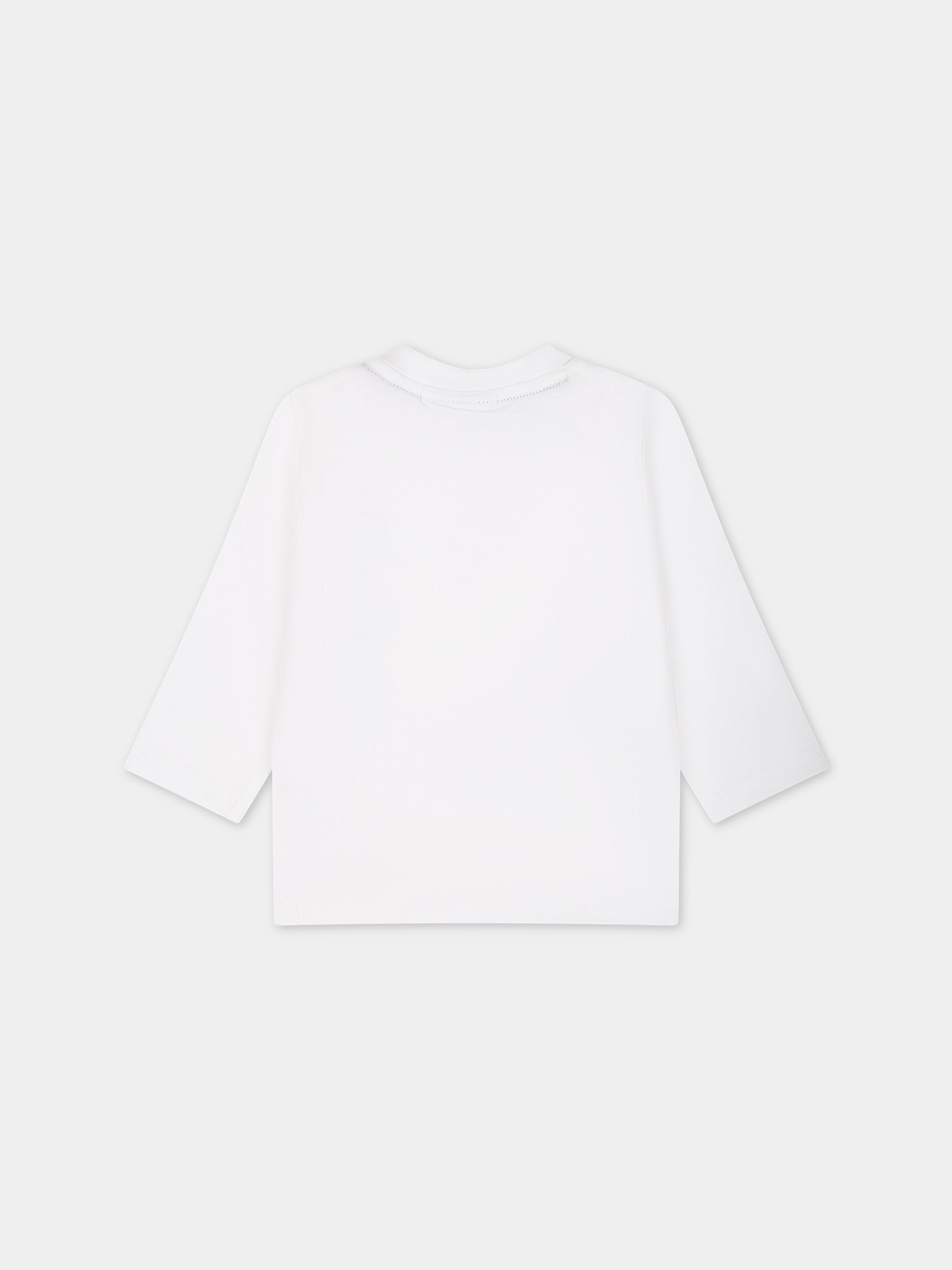 T-shirt bianca con logo per neonato,Boss,J05A21 10P