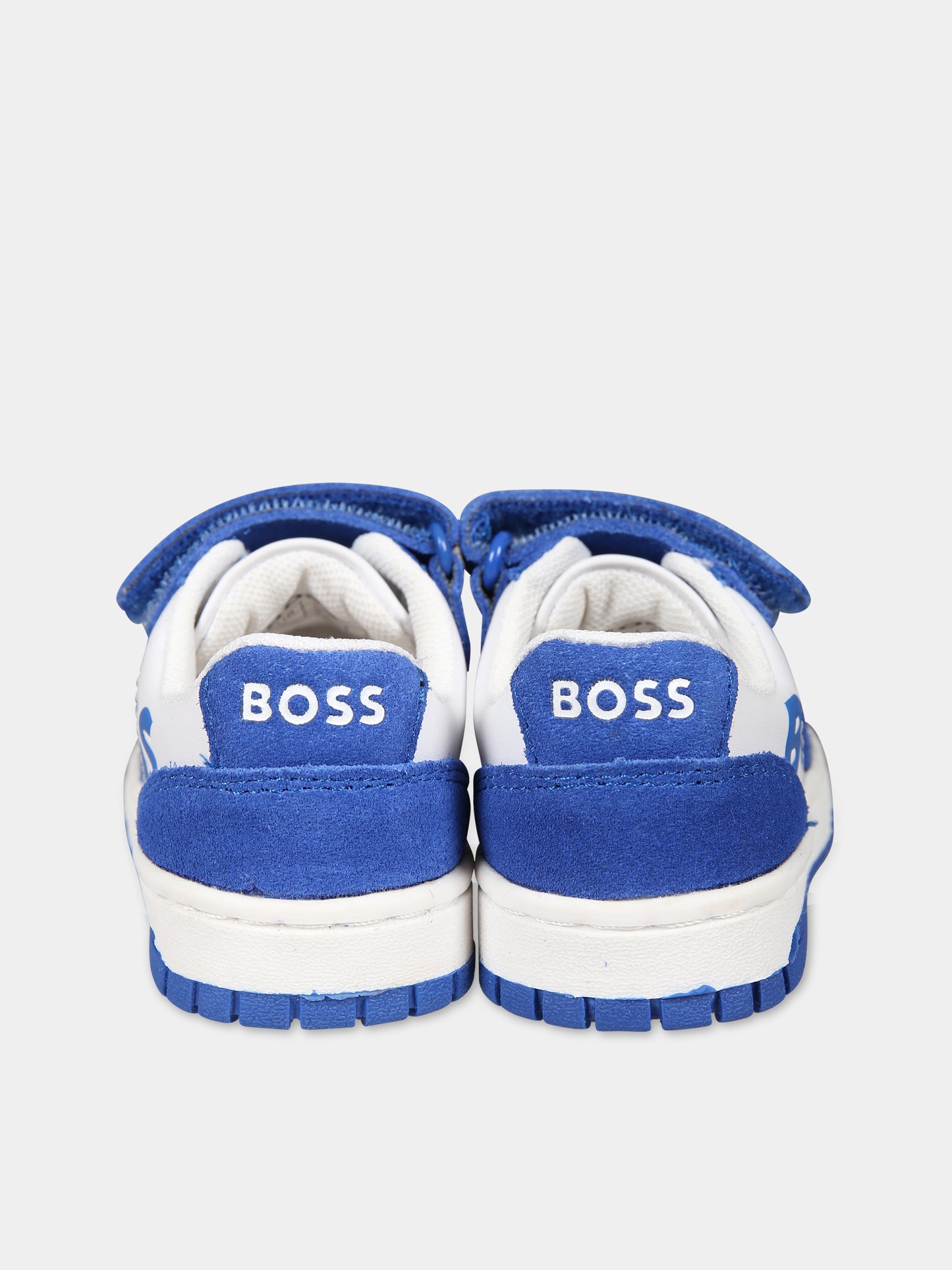 Sneakers azzurre per neonato con logo,Boss,J09208 MARINE