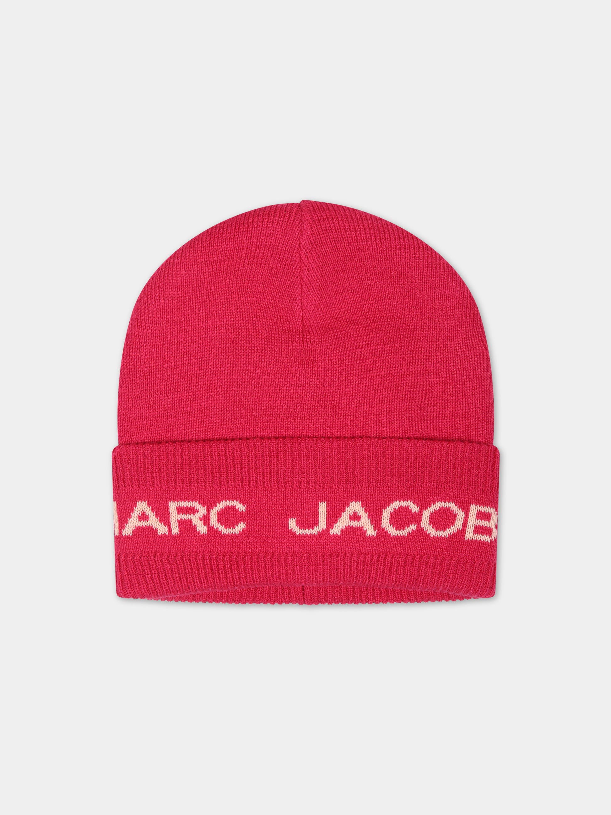 Berretto fucsia per bambina con logo,Little Marc Jacobs,W51003 494