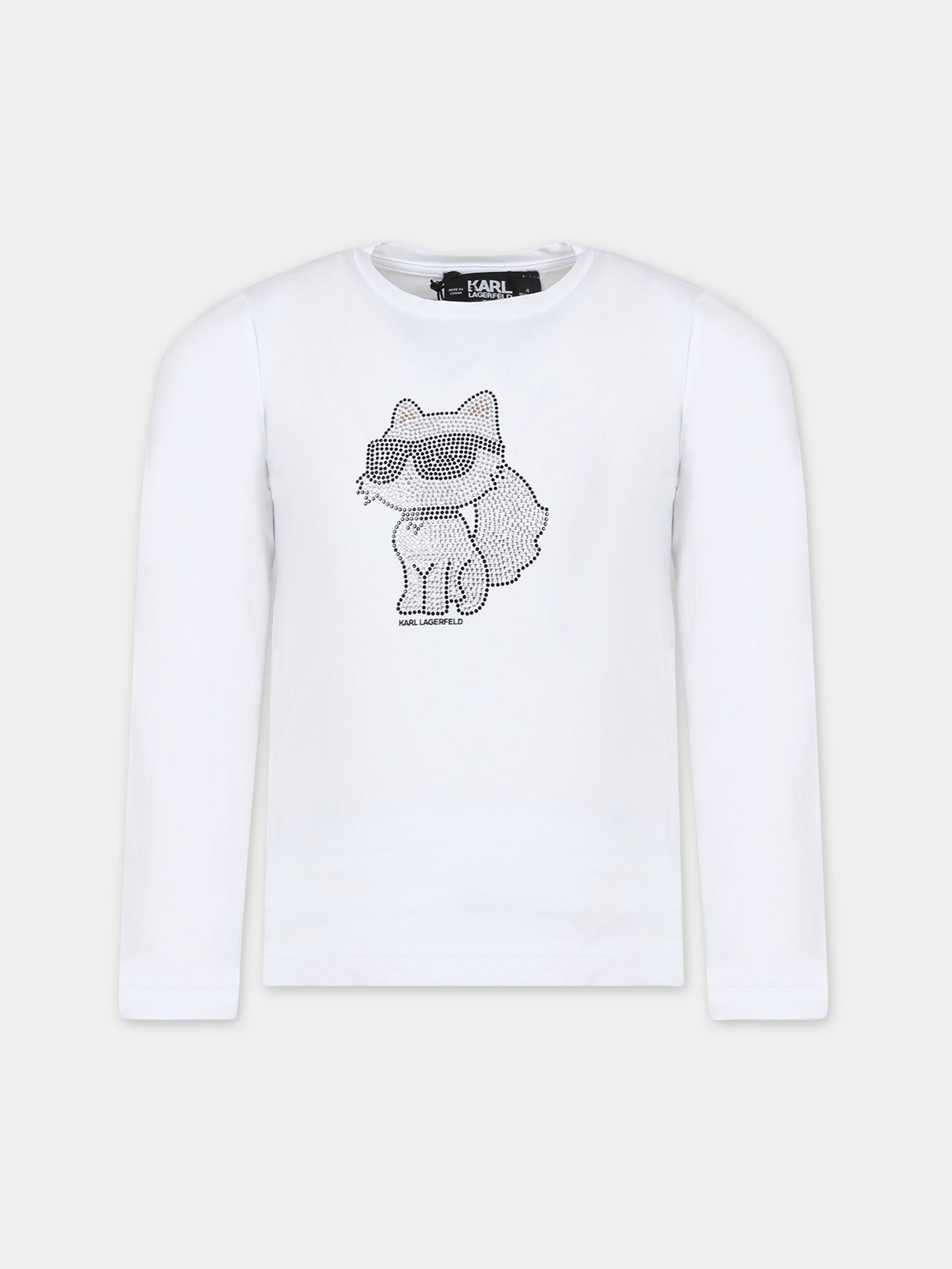 T-shirt bianca per bambina,Karl Lagerfeld Kids,Z15444 10P