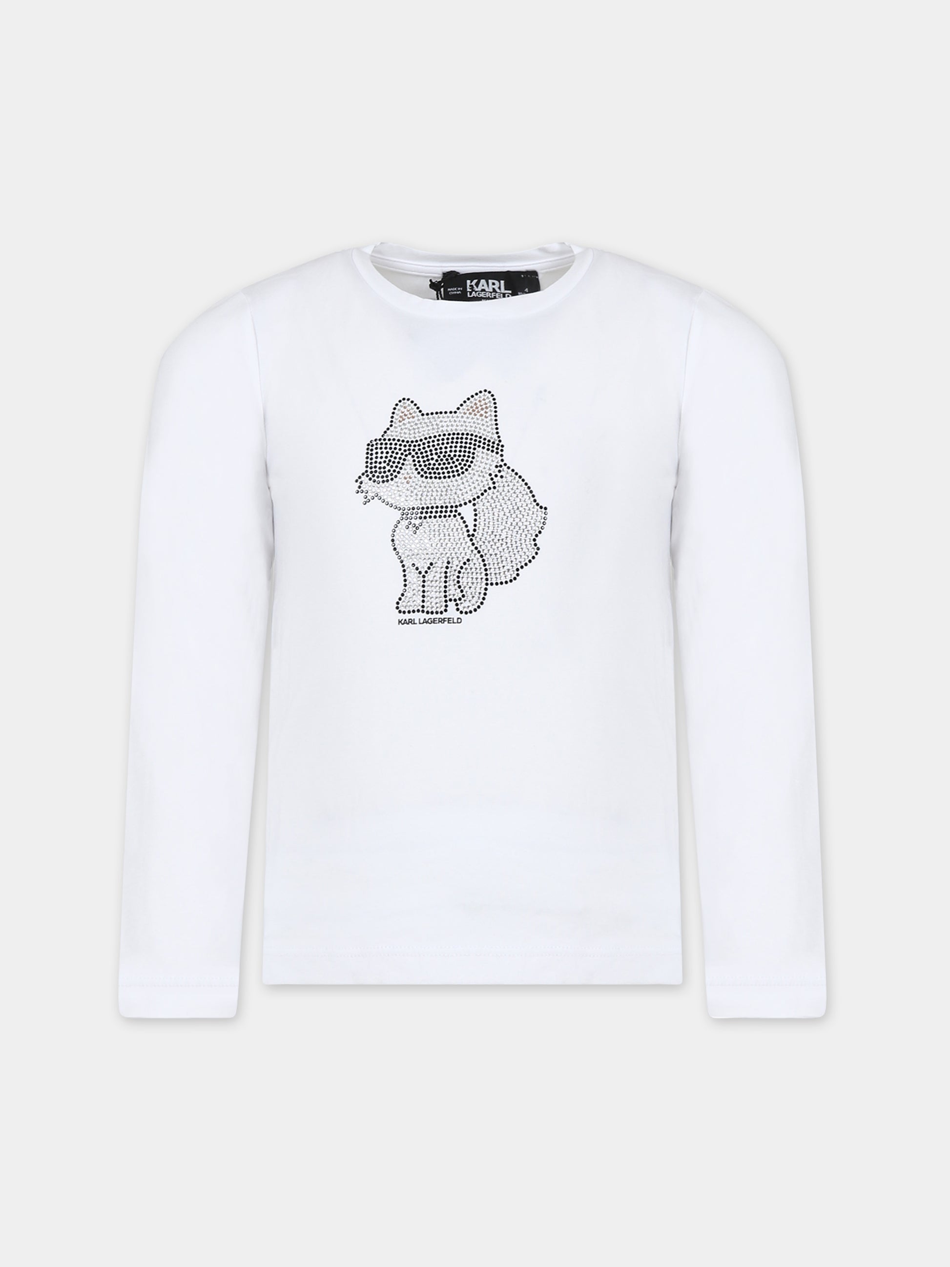 T-shirt bianca per bambina,Karl Lagerfeld Kids,Z15444 10P