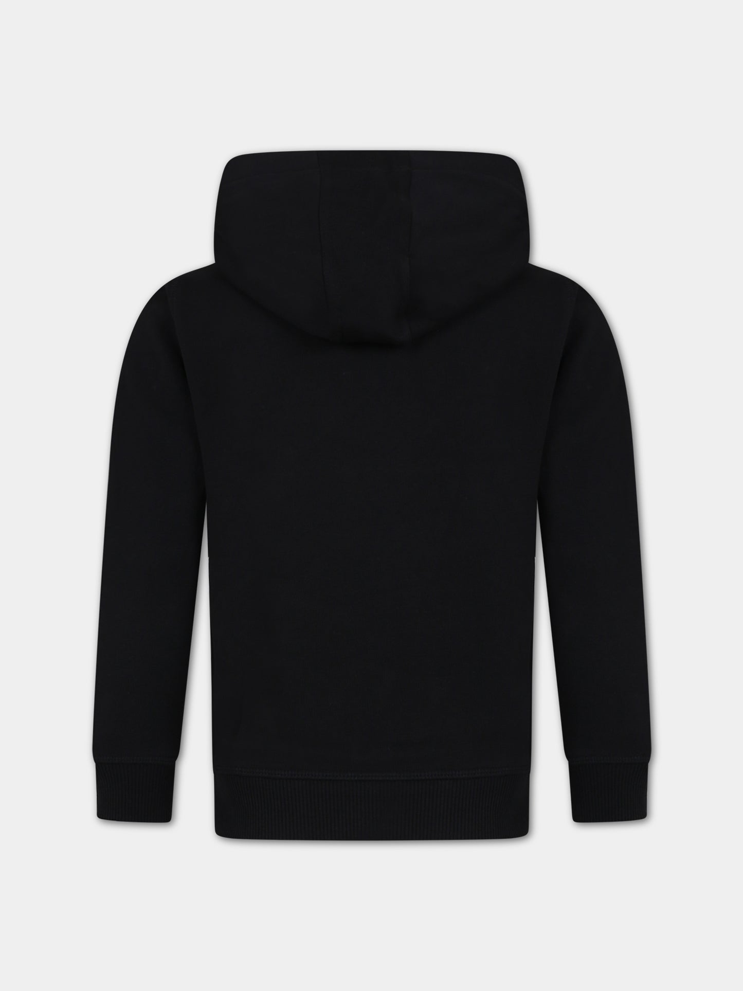 Felpa nera per bambino con logo,Hugo,G25152 09B