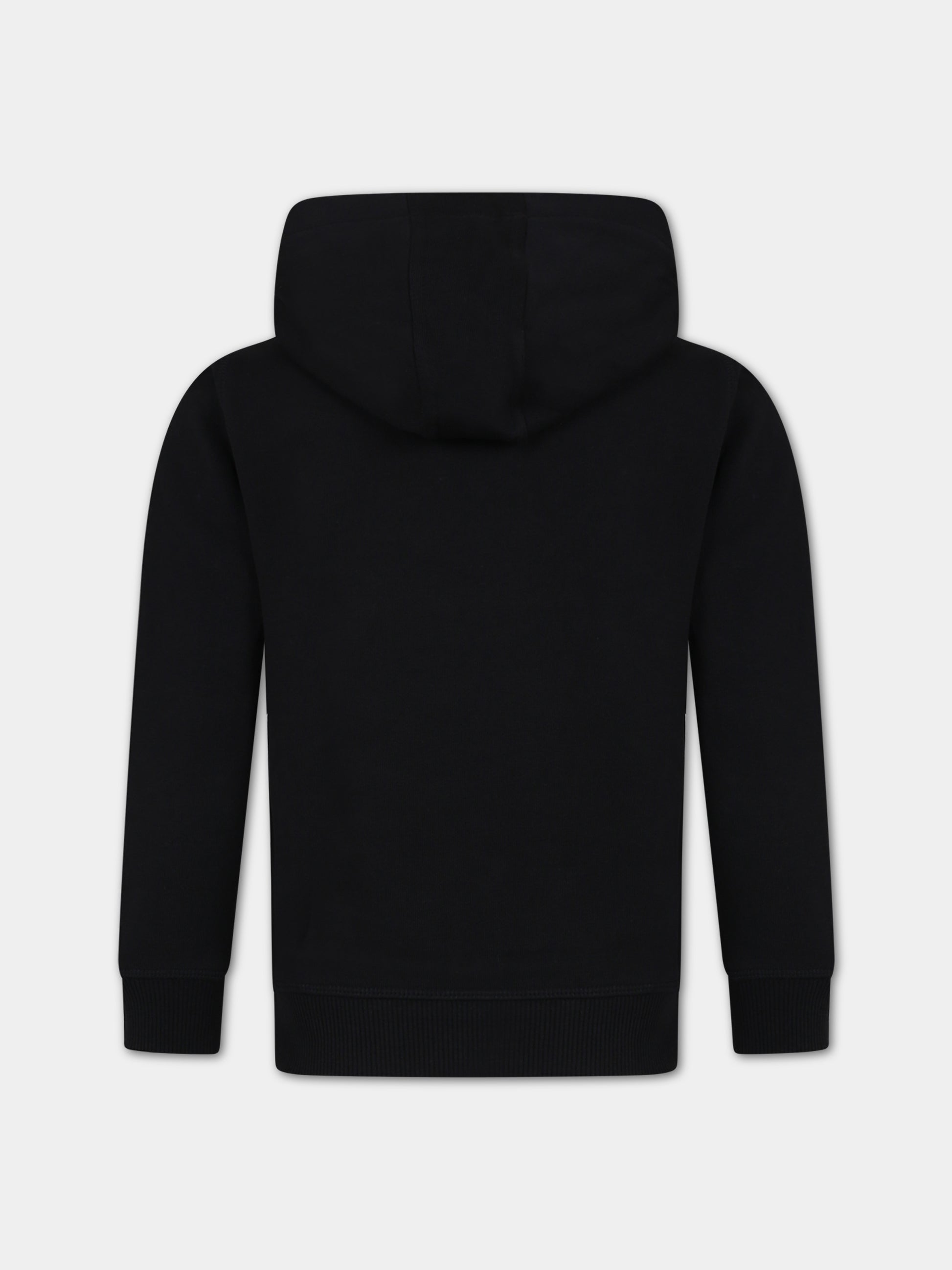 Felpa nera per bambino con logo,Hugo,G25152 09B