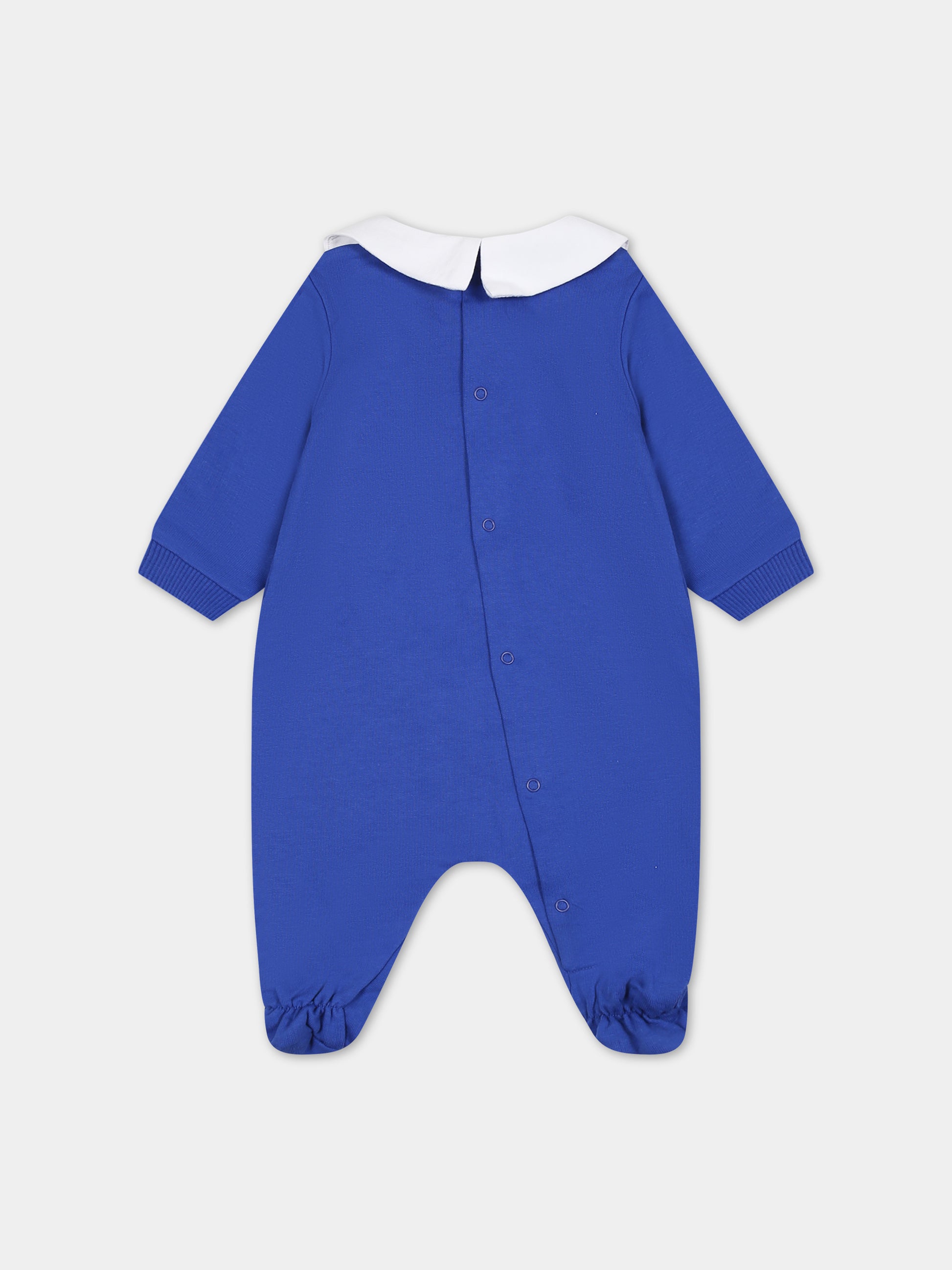 Tutina blu per neonato con Teddy Bears e logo,Moschino Kids,MWY037 LCA60 40457