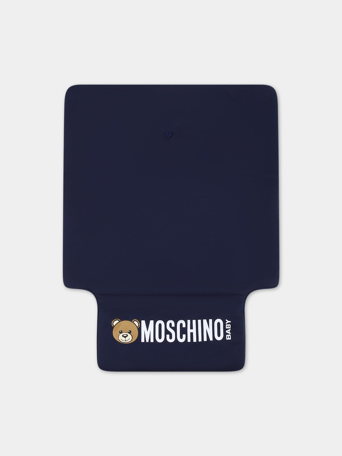Borsa mamma blu per neonati con Teddy Bear e logo,Moschino Kids,MNX03P LCA26 40016