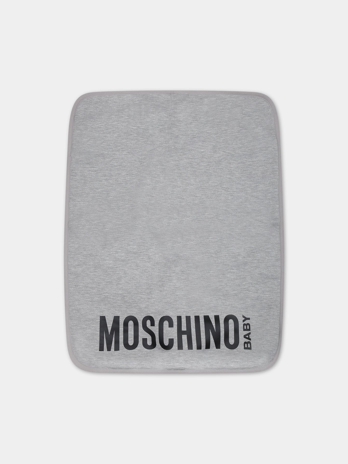 Borsa mamma grigia per neonati con Teddy Bear e logo,Moschino Kids,MNX03O LDA32 60901