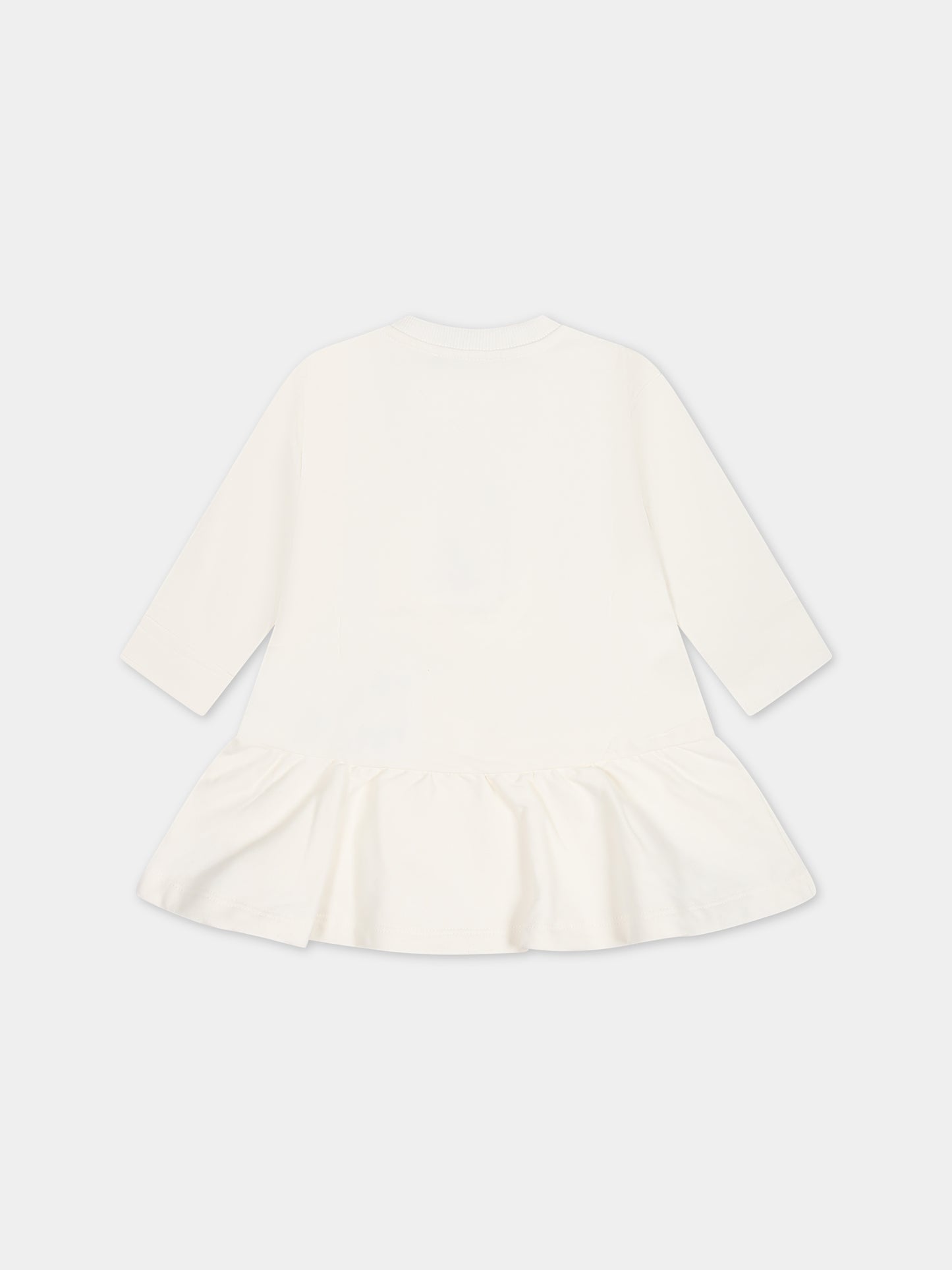 Vestito bianco per neonata con Teddy Bear  elogo,Moschino Kids,MAV099 LDA55 10063