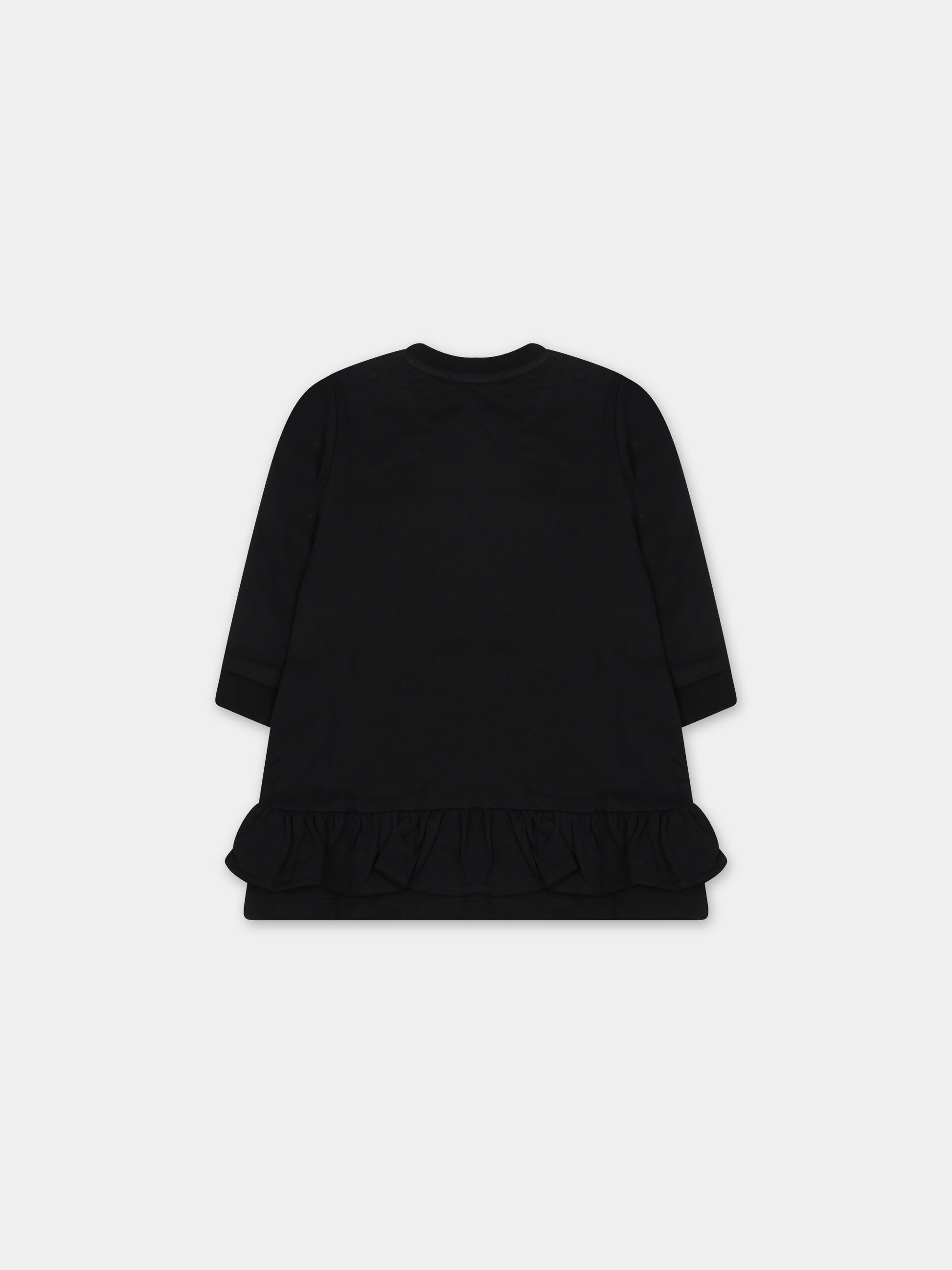 Vestito casual nero per neonata con Teddy Bear,Moschino Kids,MDV0AX LCA58 40016