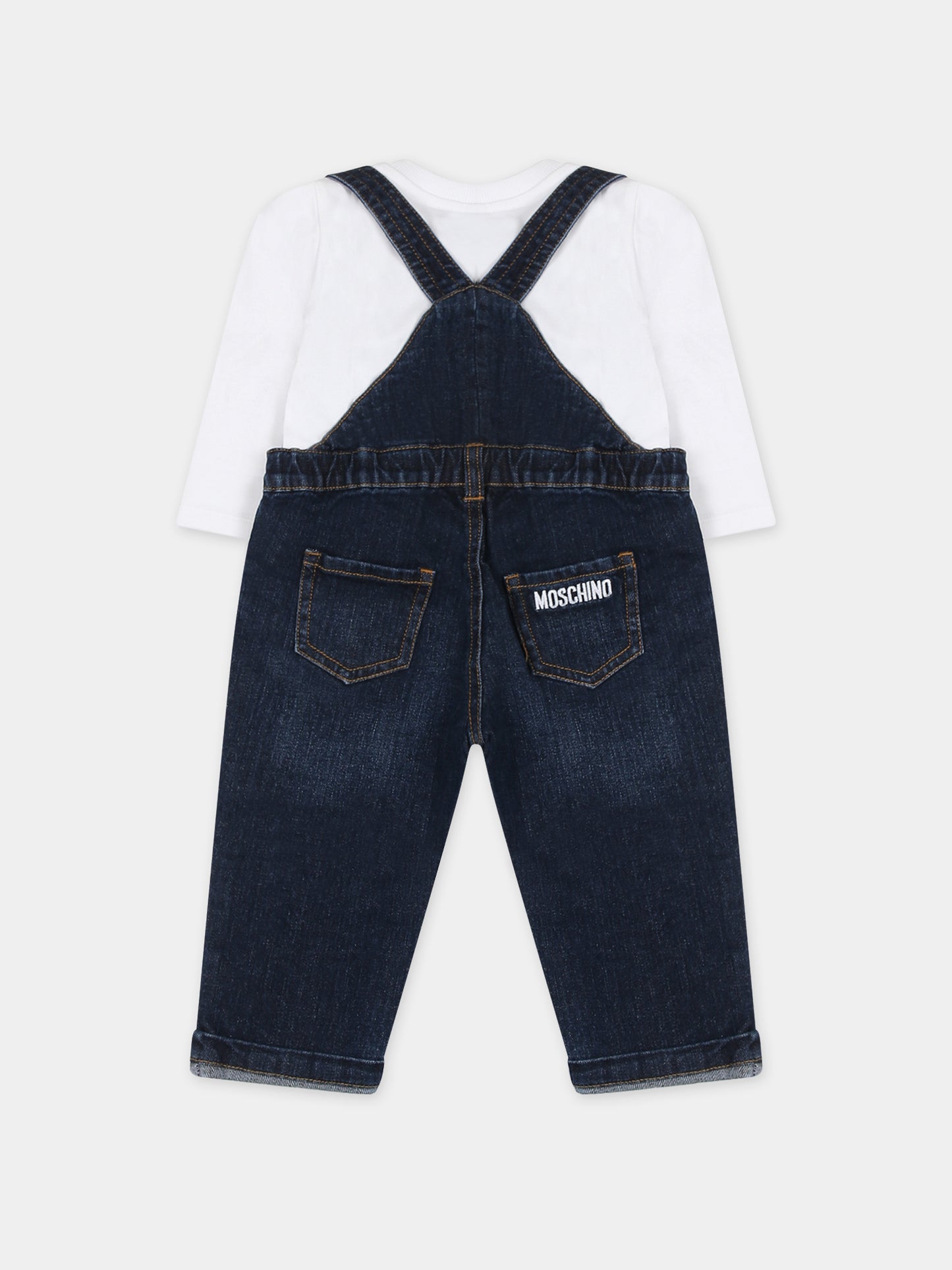 Completo blu per neonata con Teddy Bear,Moschino Kids,MUK04C LXE48 10101