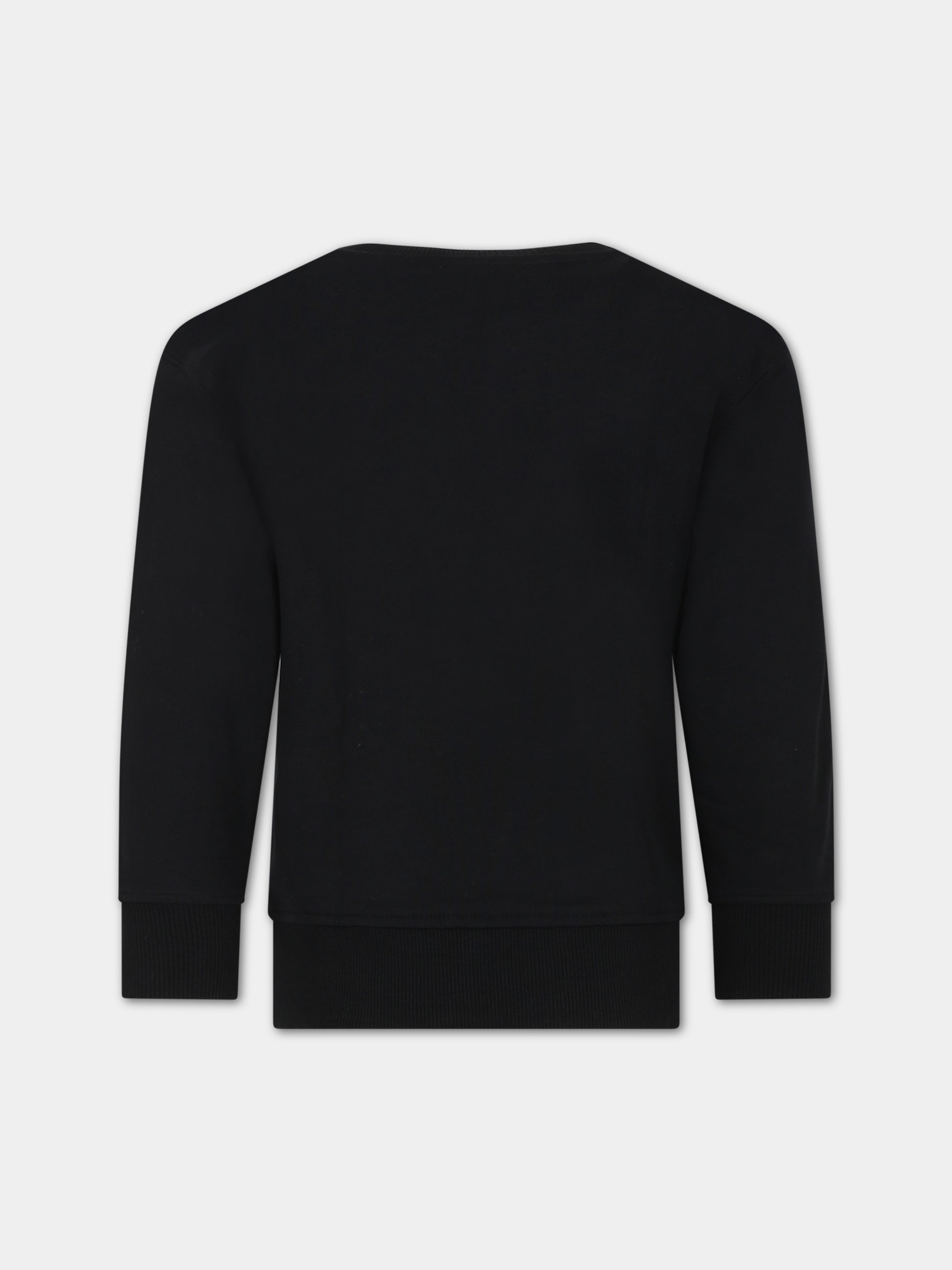 Felpa nera per bambino con Teddy Bears e logo,Moschino Kids,HNF07H LCA58 60100