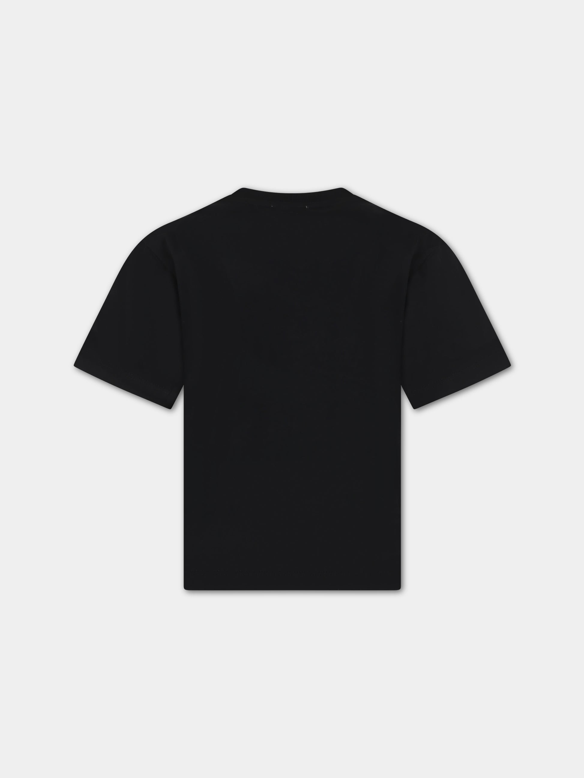 T-shirt nera per bambino con Teddy Bears,Moschino Kids,HQM03R LAA20 60100