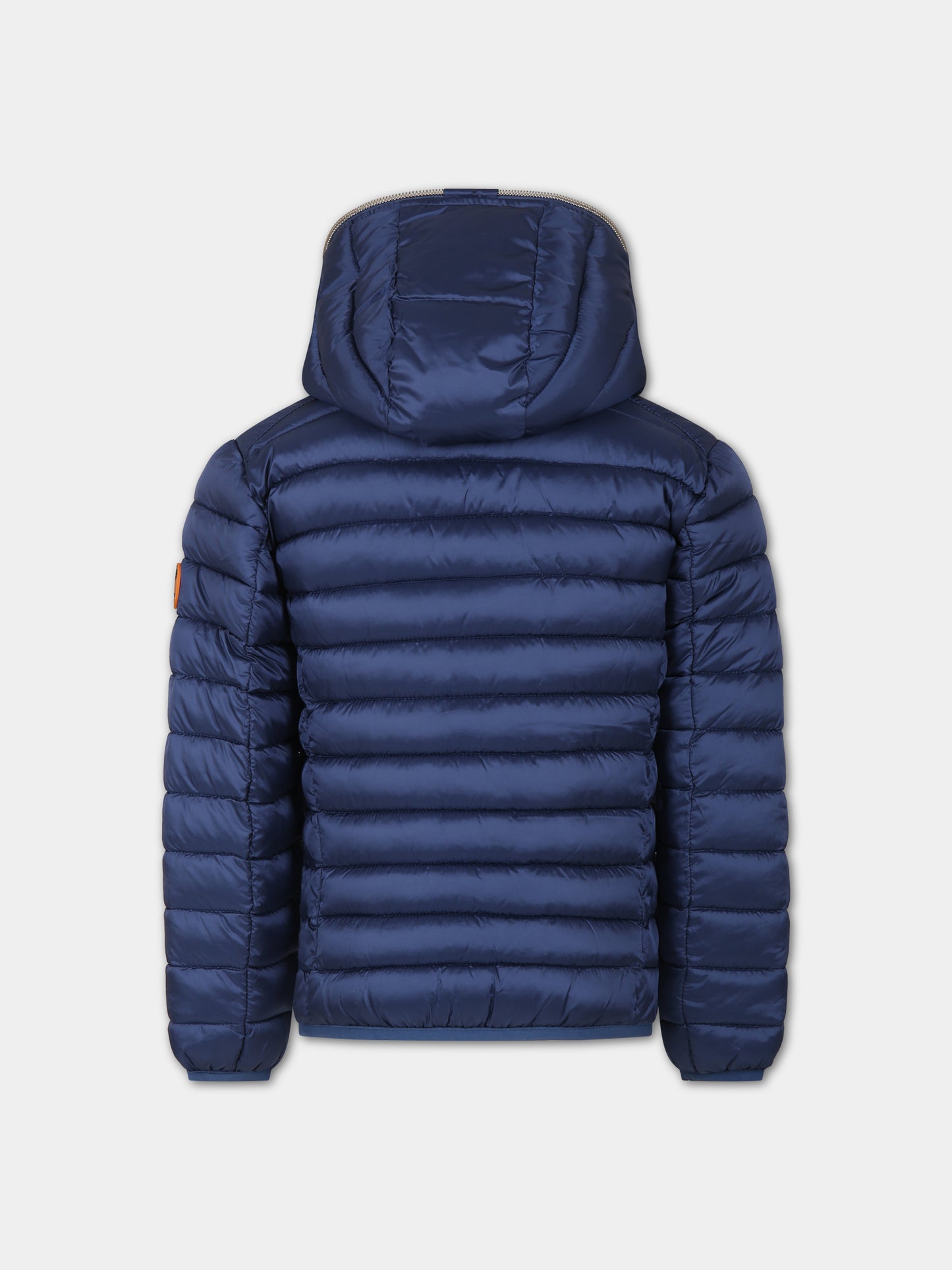 Piumino blu per bambina con logo,Save The Duck Kids,J32310G IRIS17 90000