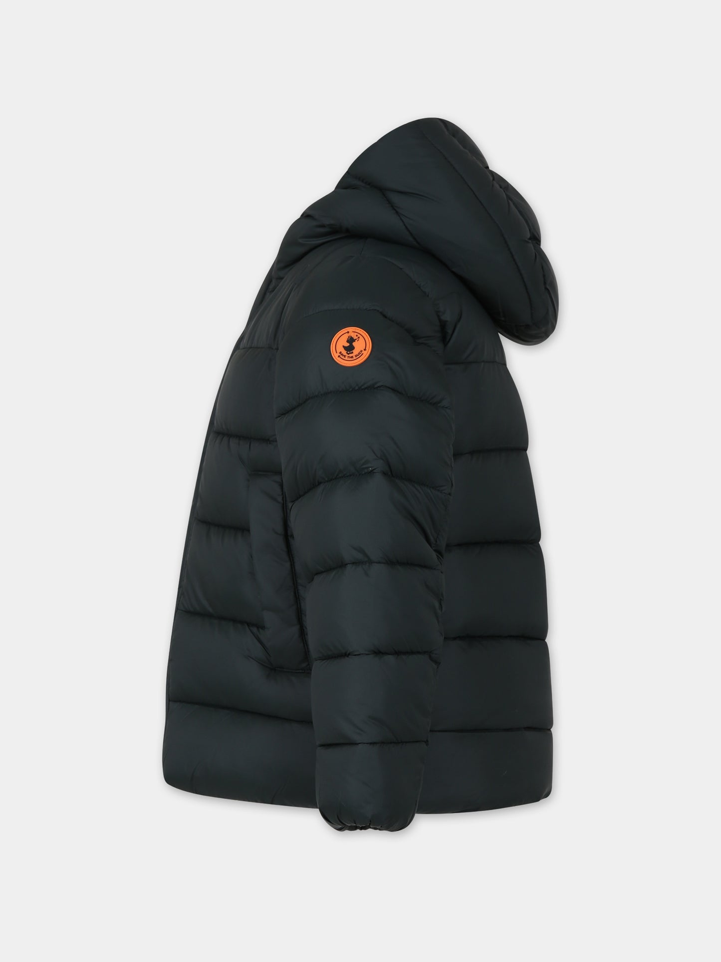 Piumino Gine verde per bambino con logo,Save The Duck Kids,J30874B GIRE17 50030