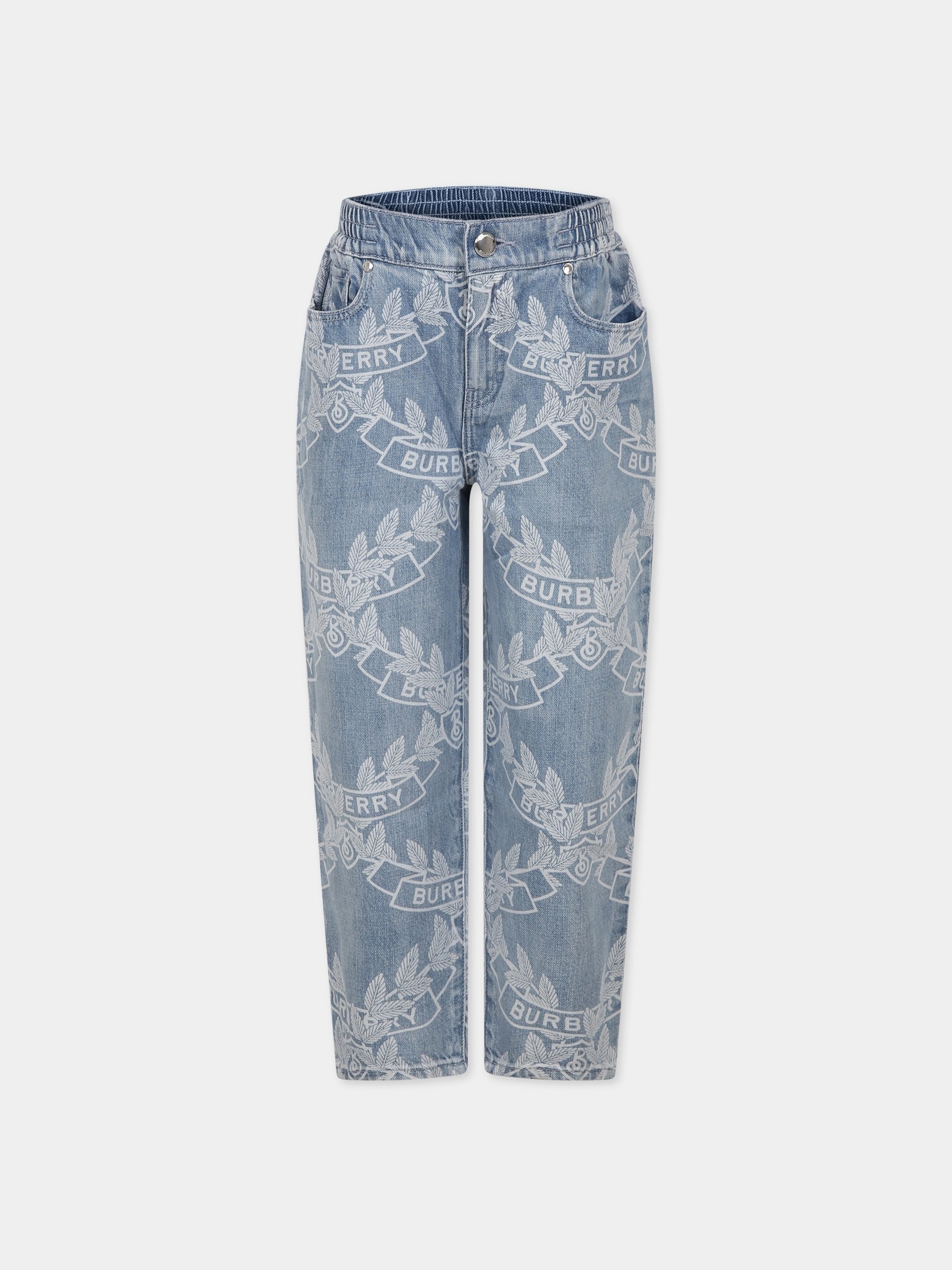 Jeans celeste per bambino con logo,Burberry Kids,8069414